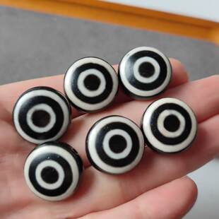 黑白羊板眼玛瑙板珠散珠天珠吊坠项链玛瑙背云手串手链配饰