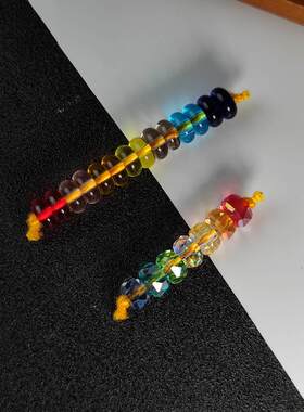 爆闪幻彩刻面多宝彩虹药片直切隔片隔珠盘珠琉璃配饰diy文玩配珠