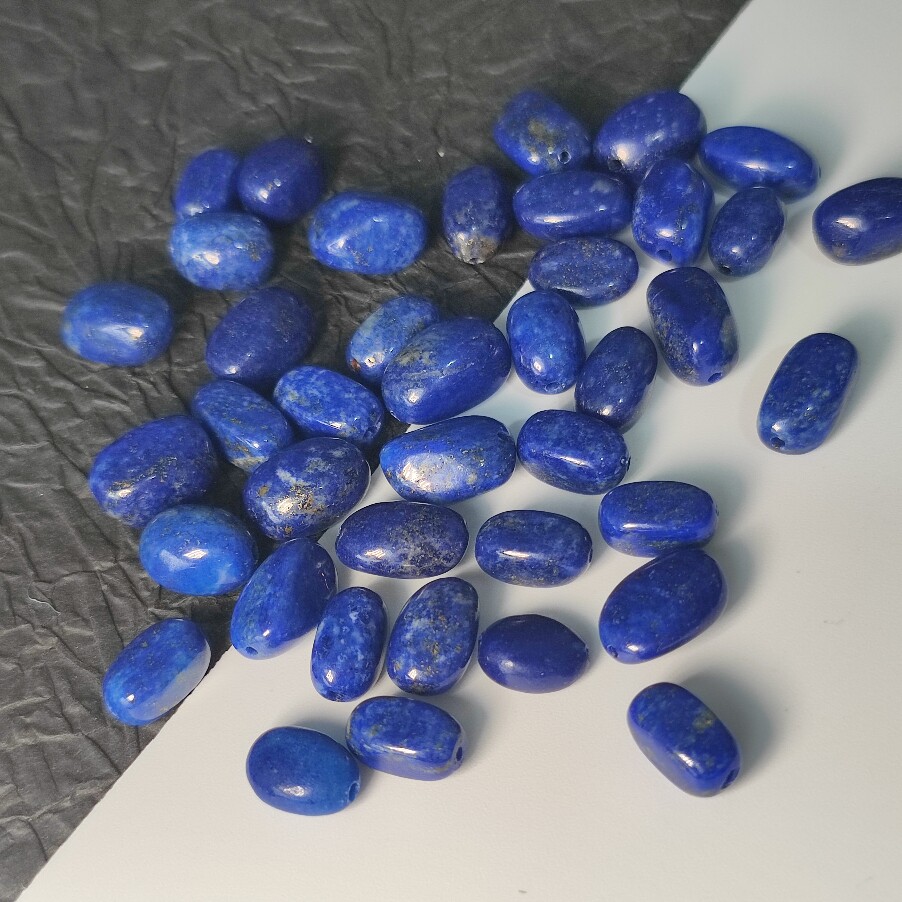 1.5孔一物一图天然青金石散珠子手工diy串珠手链项链饰品配件材料