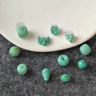 菱镁矿回纹珠老型隔片配件diy手链项链佛珠优化菱镁矿配饰散珠