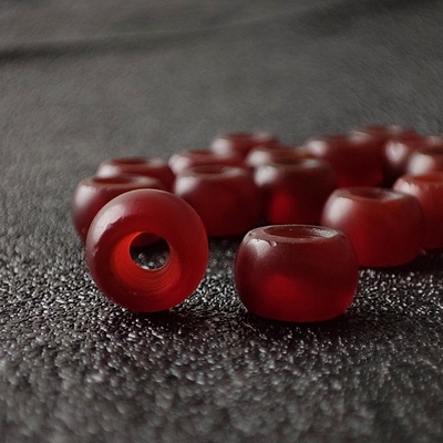 西亚古珠酒红色玛瑙隔片垫片散珠老型单珠手串diy散珠百搭配饰