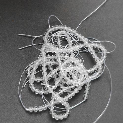 天然白水晶刻面圆珠隔珠隔片散珠子diy手链项链饰品配件材料