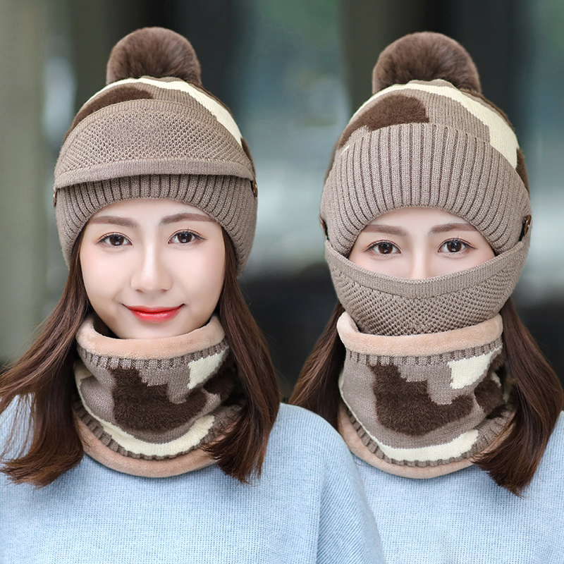 护耳加绒加厚秋冬季百搭风毛线帽