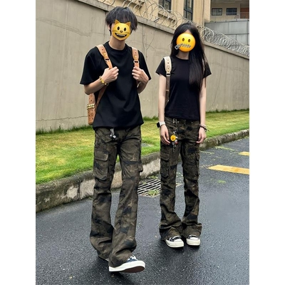 美式复古迷彩工装裤男春季款