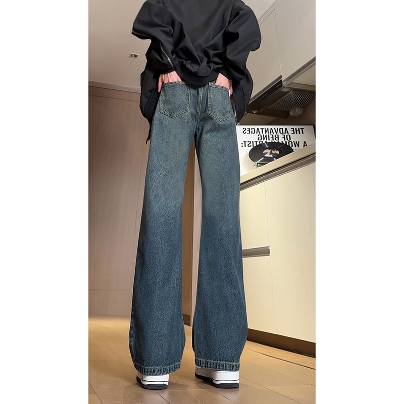 提档高腰微喇叭牛仔裤男