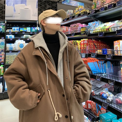 冬季加厚毛呢外套男潮