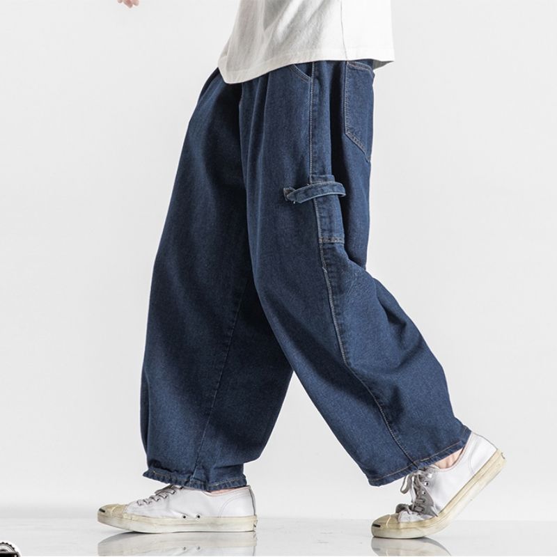 阔腿牛仔裤男宽松垂感秋冬季