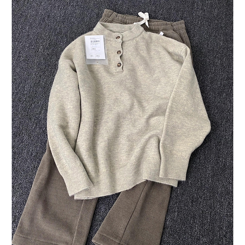 美式复古亨利领毛衣男款