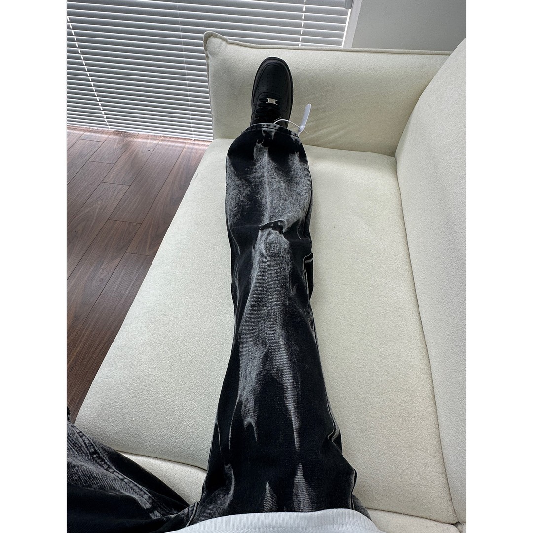 美式复古扎染牛仔裤男款