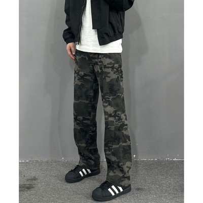 军绿色迷彩工装裤子男