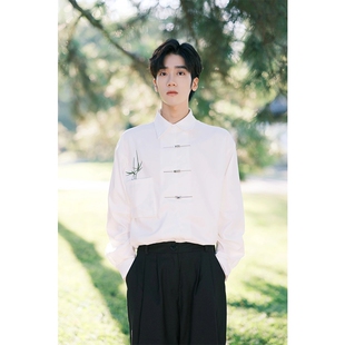 新中式男装衬衫国风长袖衬衣清冷感汉元素唐装汉服改良高级感上衣