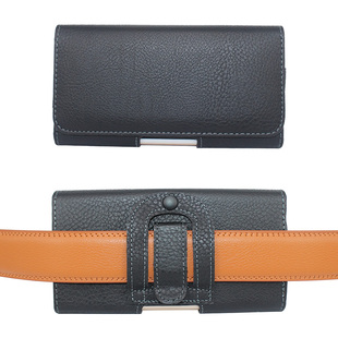 腰包4.7寸6.5寸 中老年人单层别扣裤 挂腰手机包穿皮带皮套横款 男士