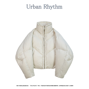 UrbanRhythm90白鸭绒短款 立领面包服女加厚保暖宽松羽绒服外套