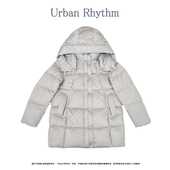 90白鹅绒羽绒服女冬季 Urban Rhythm丝光面料可脱卸帽中长款 保暖