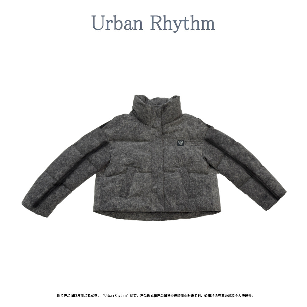 Urban rhythm牛仔羽绒服2025冬季短款加厚羽绒服女晕染显瘦鸭绒服