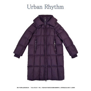 Urban Rhythm双领90白鸭绒长款羽绒服女宽松冬季加厚保暖休闲显瘦