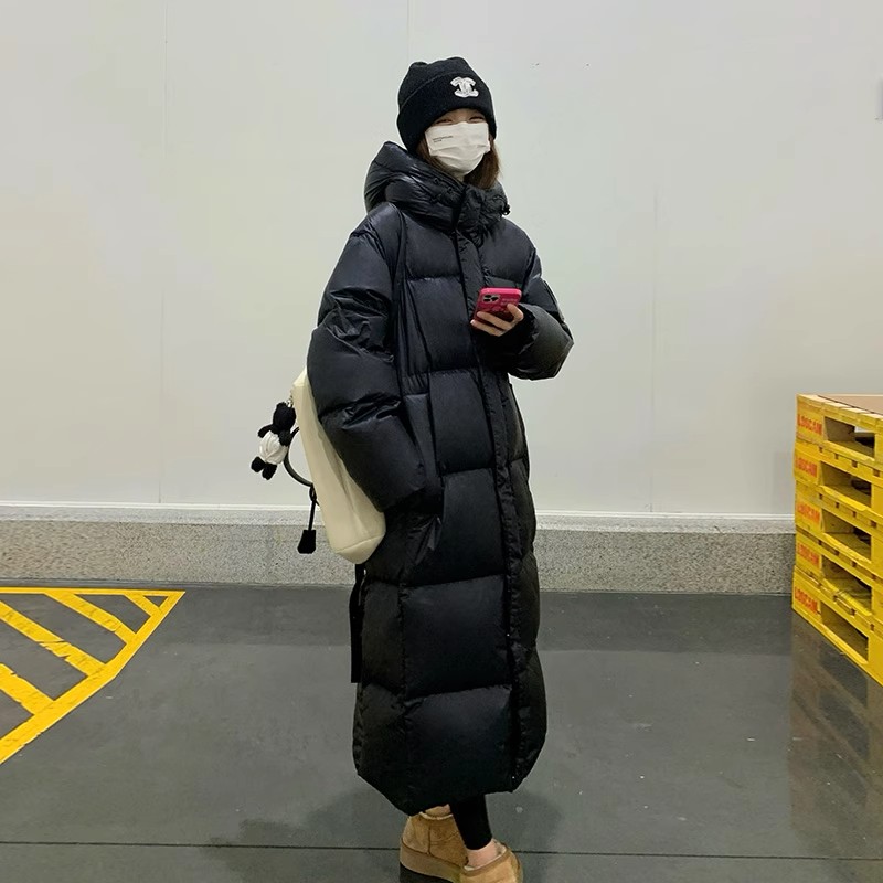 日本offcat黑金鹅绒羽绒服女冬季韩版连帽宽松过膝加厚保暖外套