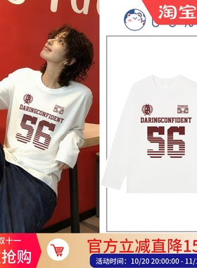 日本offcat美式复古字母长袖T恤男女秋季高街hiphop中性风宽松情