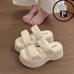日本GP新款厚底凉拖鞋女款外穿夏季增高时尚高级感绝美配裙子拖鞋