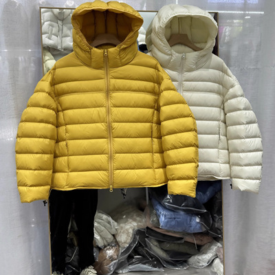 日本offcat韩版泡芙排骨羽绒服女短款连帽90白鸭绒轻薄保暖外套