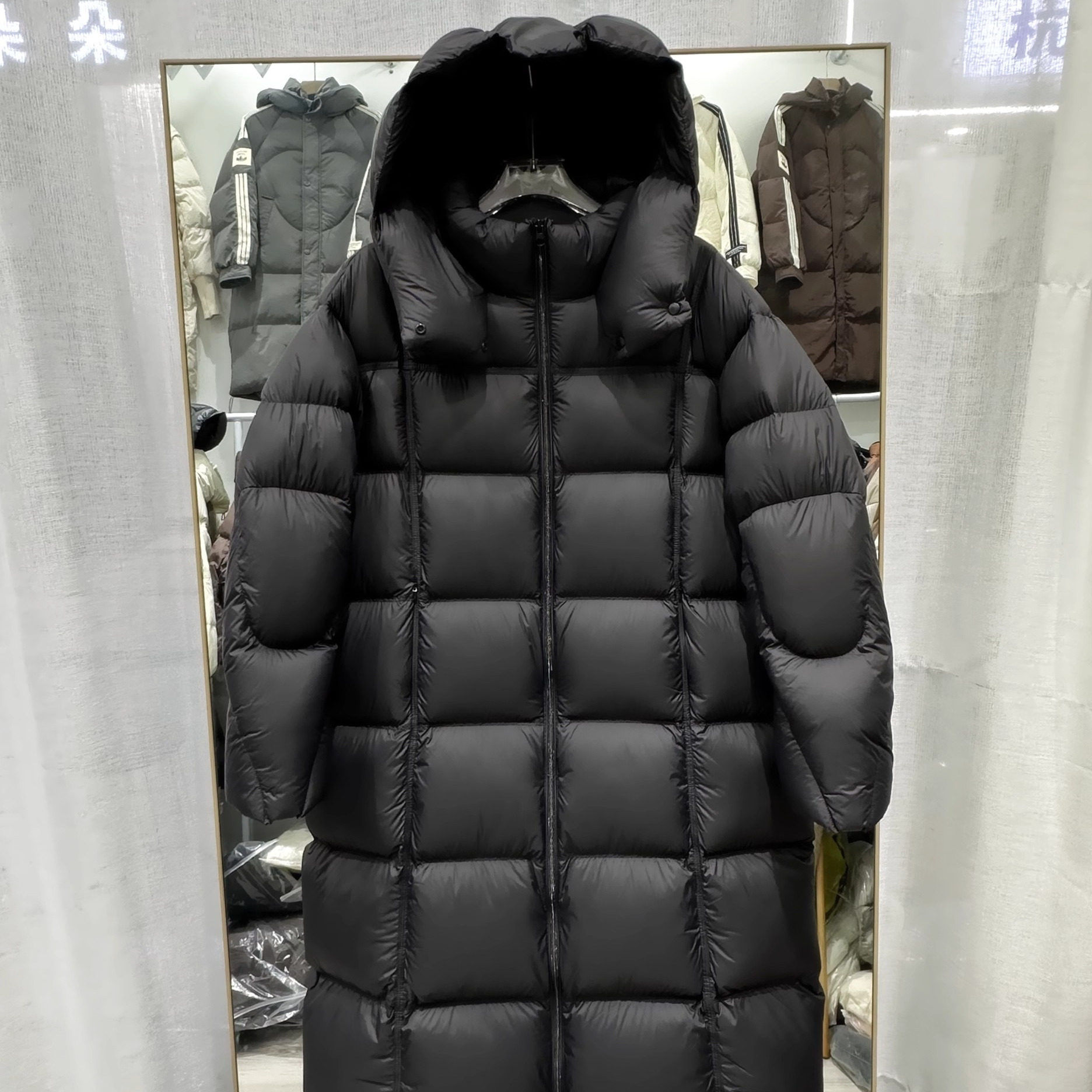 日本offcat羽绒服女中长款连帽时尚保暖白鸭绒外套潮泡芙羽绒服