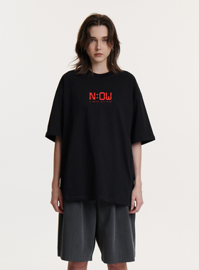 UMBNESS 重磅纯棉印花T恤男短袖ins潮牌宽松半袖体恤2025新款上衣