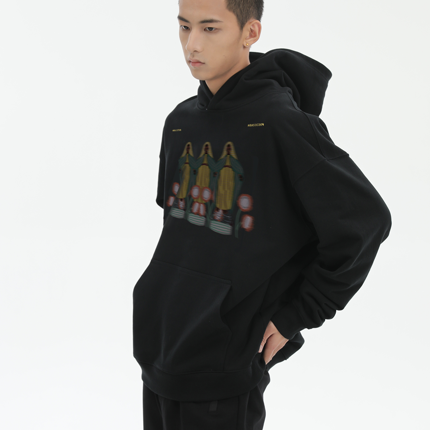 魔幻修女美式复古帽衫连帽