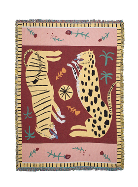 英国设计师James Daw挂毯装饰毯毛毯复古动物北欧个性创意粉红豹