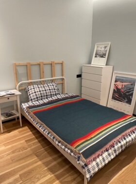 美国户外装饰毯毛毯单人沙发毯休闲毯 彩虹帐篷毯图腾露营野餐毯