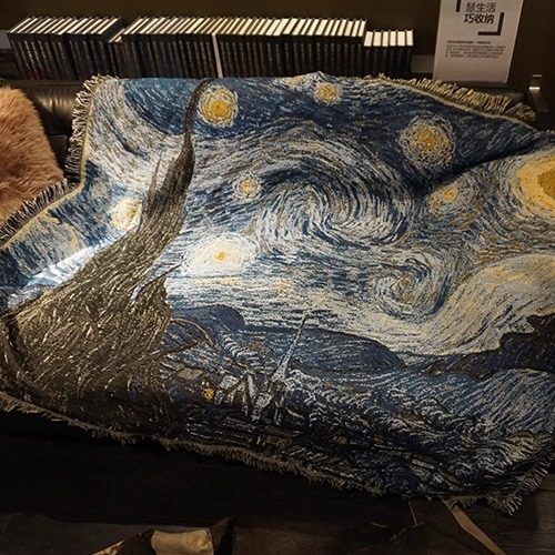 美国原单 Vincent Van Gogh梵高油画系列沙发毯挂毯星夜