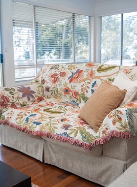 澳洲订单 瑜伽冥想 民宿沙发毯 沙滩巾户外盖毯花卉文艺装饰毯