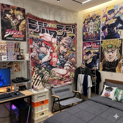 复古周刊少年JOJO的奇妙冒险日系挂毯宿舍装饰挂毯桌搭