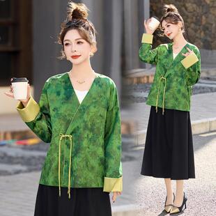 新中式外套女士复古唐装女时尚汉服大码盘扣中国风上衣2025春秋季