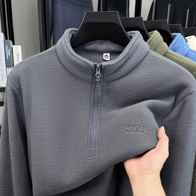 保罗奥粒绒男士立领半拉链卫衣