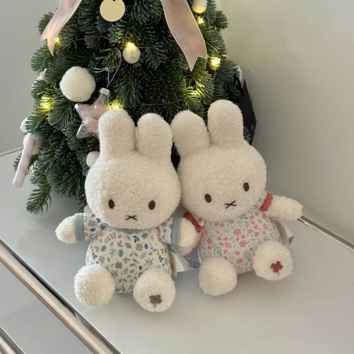 日本SELUMB荷兰联名粉蓝鸢尾花米菲毛绒公仔幸运草碎花miffy礼物