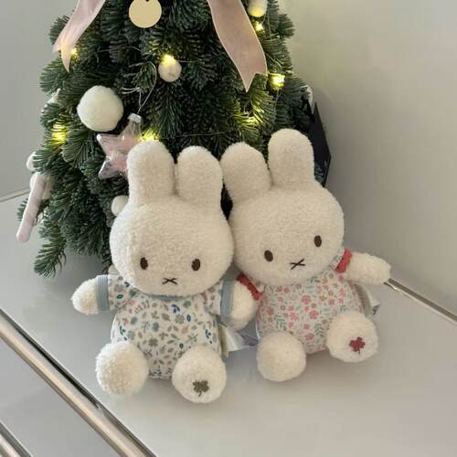 日本SELUMB荷兰联名粉蓝鸢尾花米菲毛绒公仔幸运草碎花miffy礼物