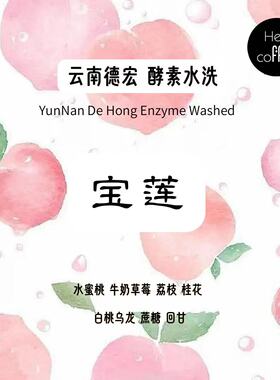 新产季宝莲5.0蜜桃乌龙云南德宏一念酵素水洗100g咖啡豆