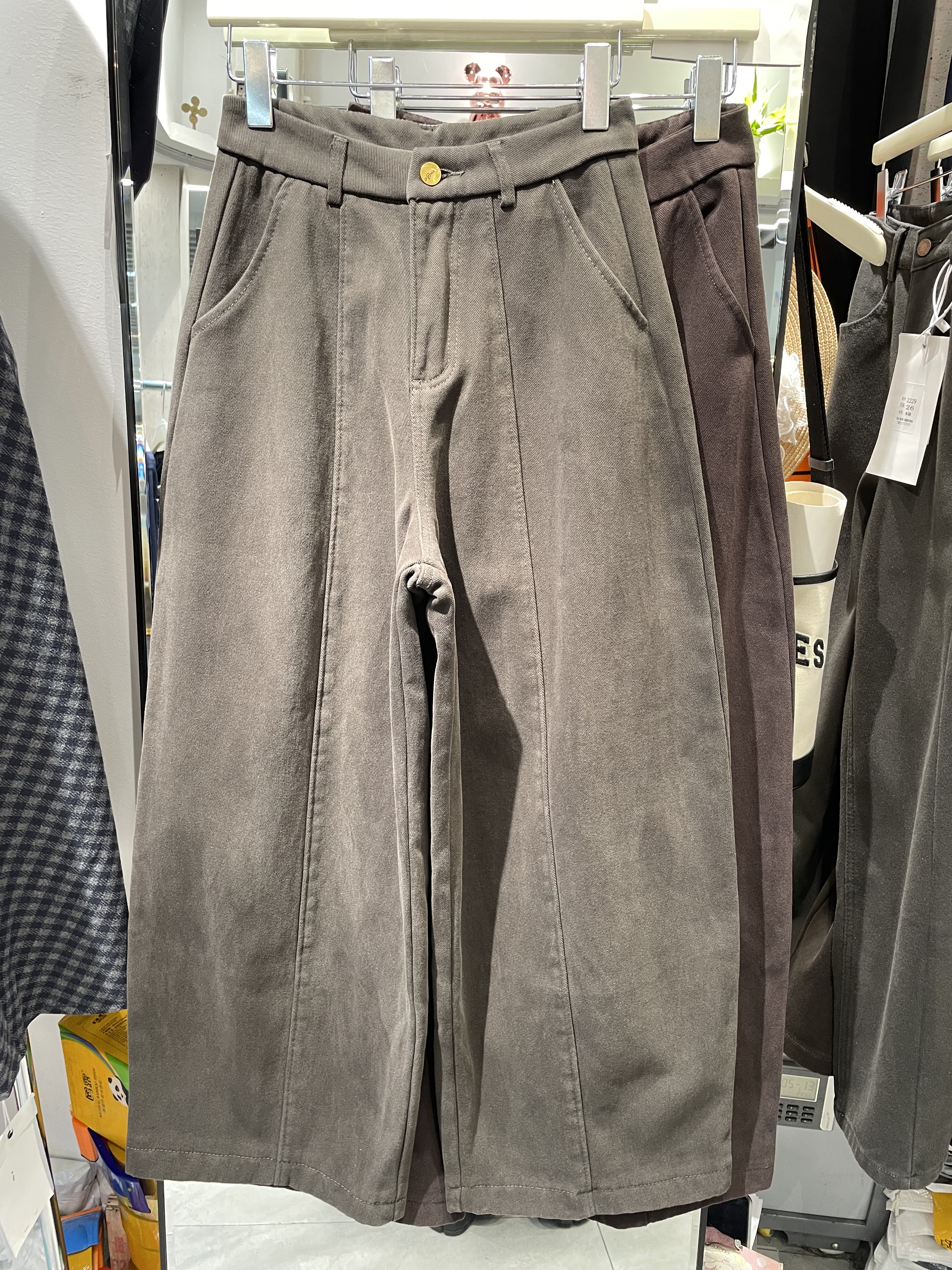 世纪好来9015冬新款加绒加厚牛仔裤女宽松显瘦百搭休闲阔腿气球裤