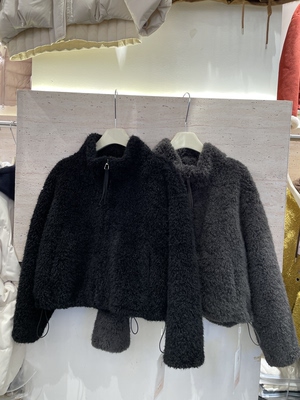 依蒂莲25B-78冬韩版立领拉链羊羔毛宽松显瘦百搭小个子洋气女上衣