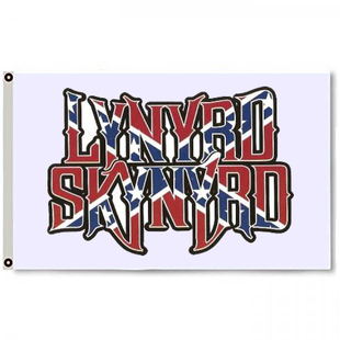 Lynyrd Skynyrd Flag 3x5 White banner Rebel southern rock Man