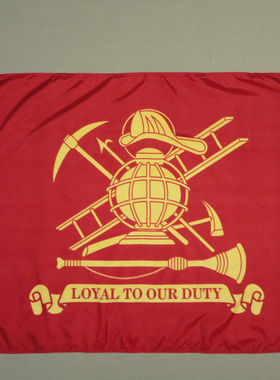 Fireman Firefighters Red Yellow Maltese Cross Printed Flag