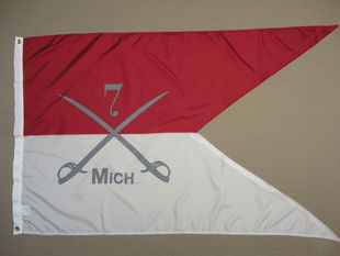 Guidon 外贸货源7th Michigan Cavalry FLAG Historical