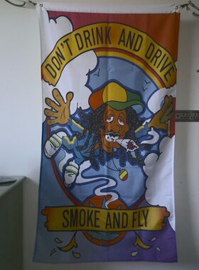 Bob Marley Poster Smoking Herb Reggae Rasta Hanging Flag