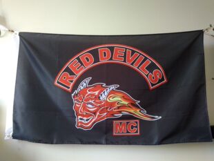 Holland Motorcycle Club 外贸Red Biker Outlaw FLAG Devils