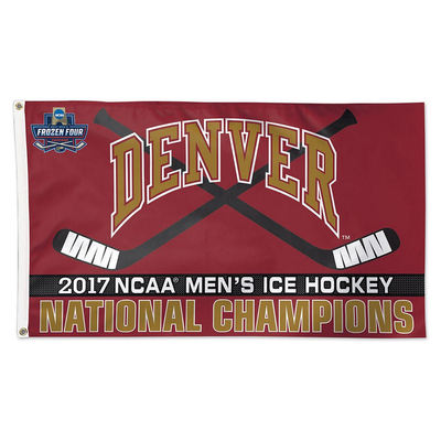 DU Pioneers 2017 Men's Hockey Champions Flag亚马逊WISH EBAY