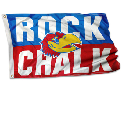 外贸货源Kansas KU Jayhawks ROCK CHALK Flag亚马逊WISH EBAY热