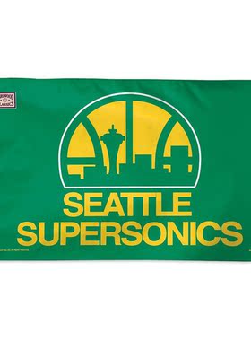 外贸货西雅图超音NHL Seattle Supersonics Flag亚马逊WISH EBAY
