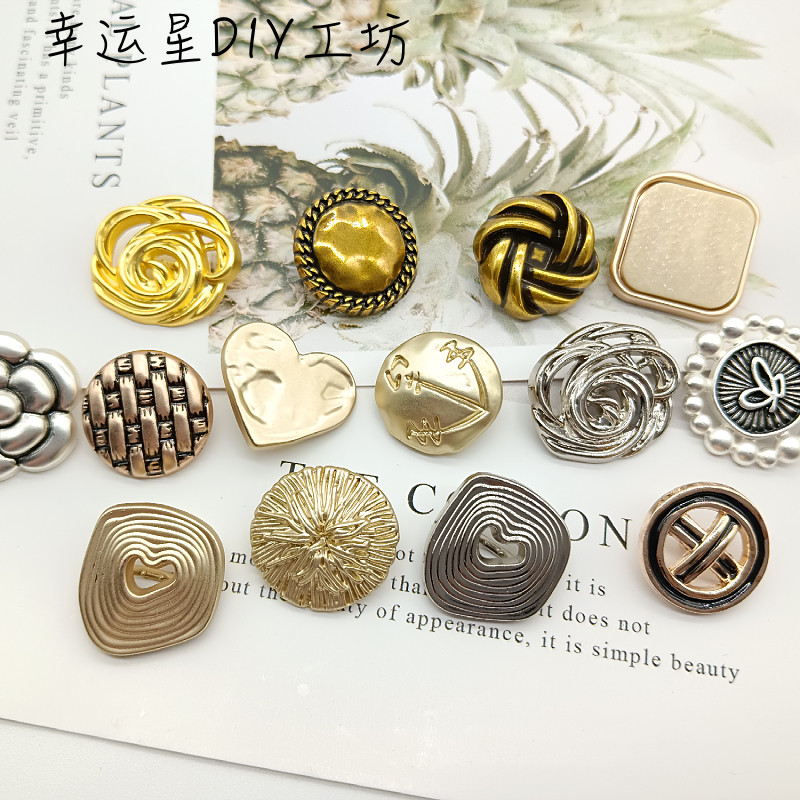 不规则金属纽扣百搭女士西服外套毛衣针织开衫大衣纽扣复古装饰扣