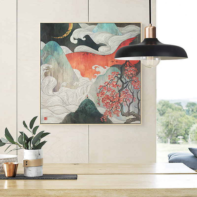 大鱼海棠IP联名款 原创装饰画客厅沙发背景墙挂画玄关柜日式壁画,家居饰品,现代装饰画,淘宝优惠券,粉丝福利购,淘宝优惠卷