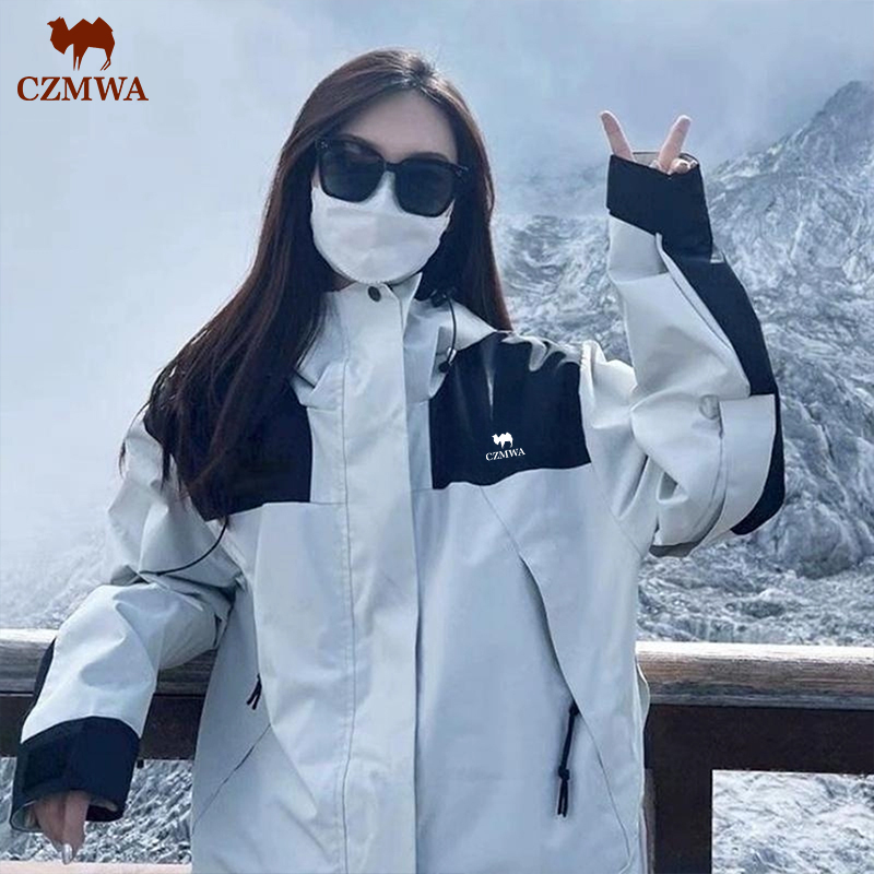 骆驼骑师冲锋衣男女款秋冬季三合一可拆卸防风防水户外登山服外套